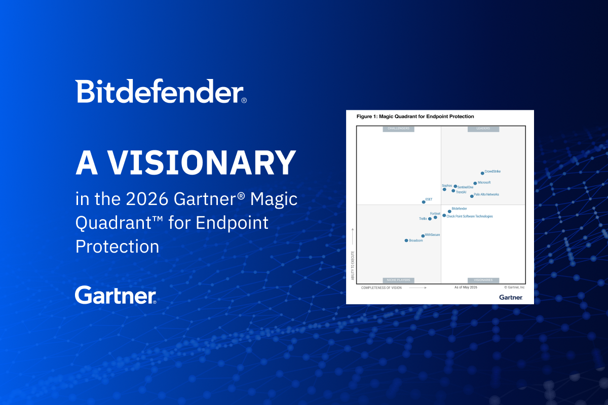 Bitdefender Named a Visionary in the 2026 Gartner® Magic Quadrant™ for Endpoint Protection