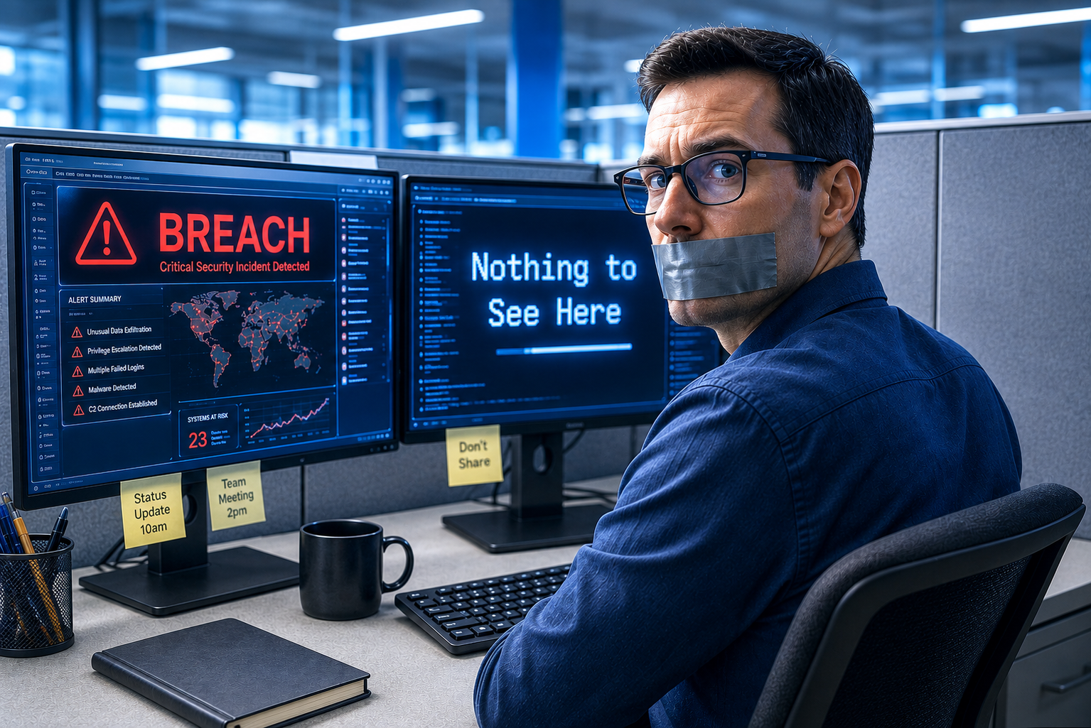 Pressure on Security Professionals to Conceal Data Breaches