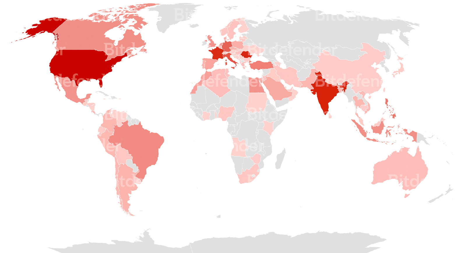 MapIn the two months period from May 1st, 2022, to July 1st, 2022, Bitdefender detected around 700 similar cases of cryptojacking deployments all around the globe.